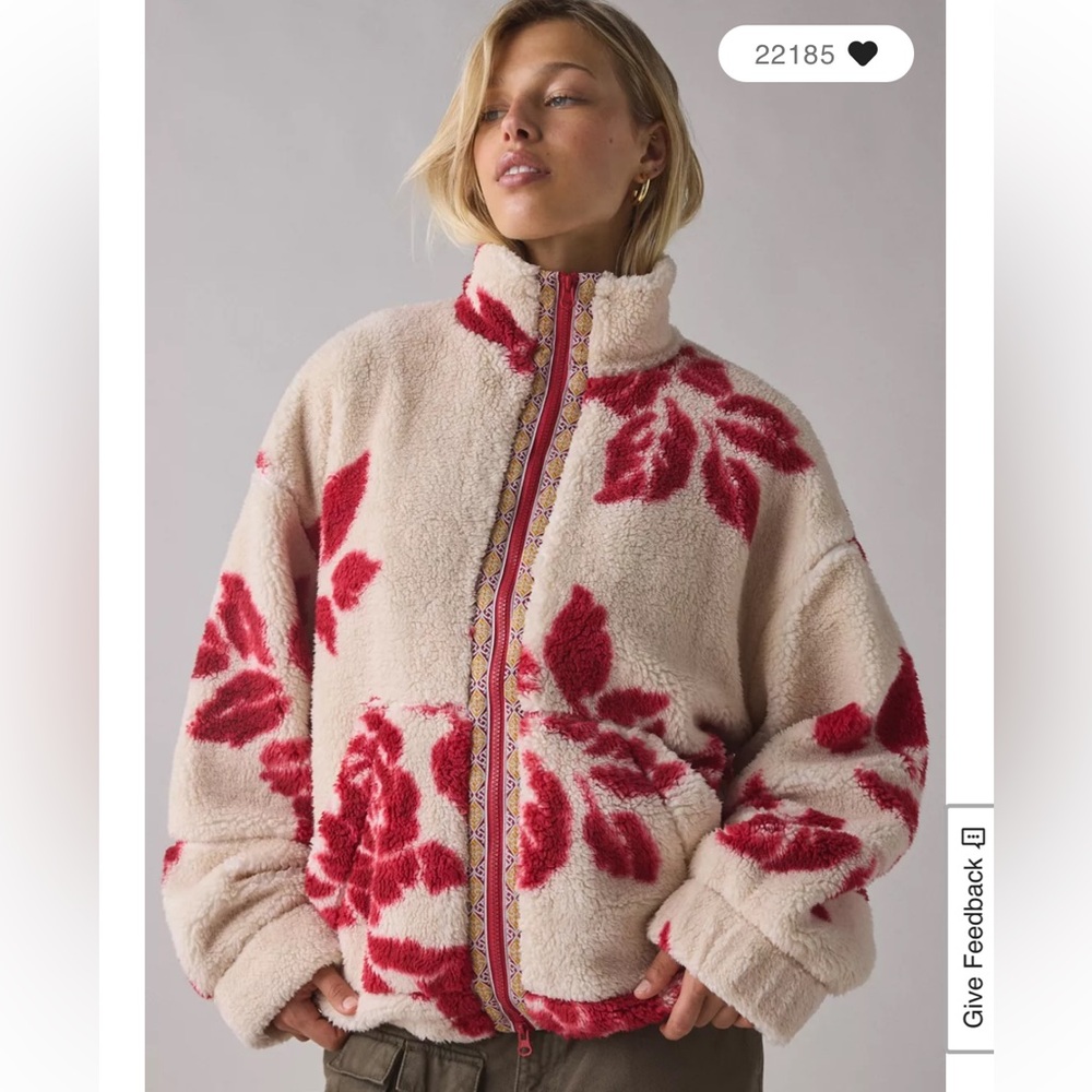 NWOT BDG Mae Printed Pile Fleece Jacket